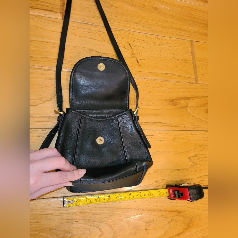 Coach Designer Vintage Y2k Black Leather Crossbody Purse Shoulder Bag - Picture 10 of 14